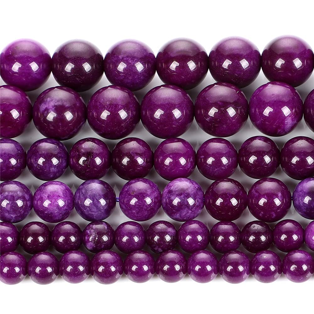 Perles rondes en pierre naturelle violette pour créer vos bracelets et colliers d'été
