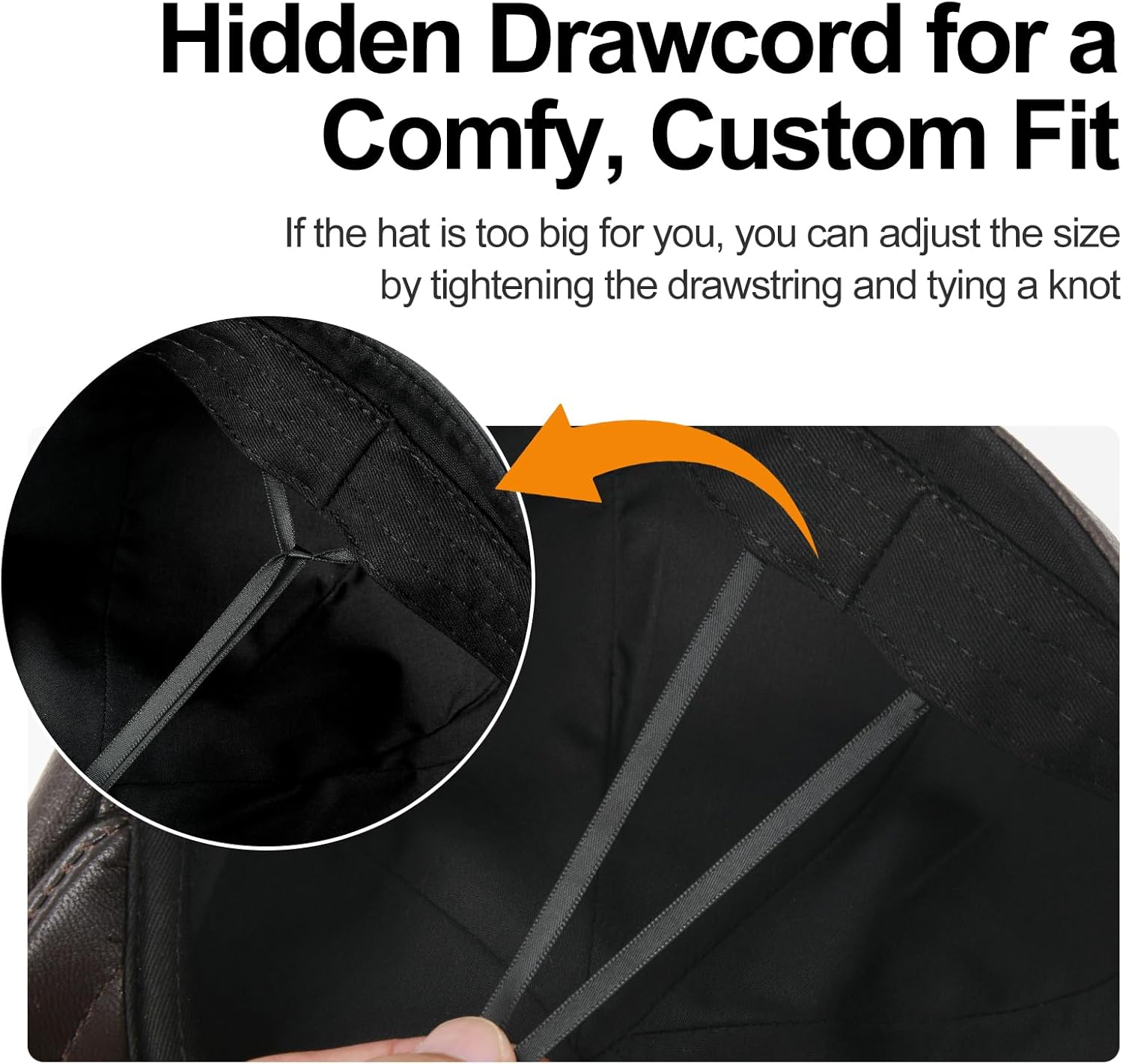 VOBOOM Men Women Genuine Newsboy Leather Cap 8 Panel Gatsby Ivy Hat - Image 2