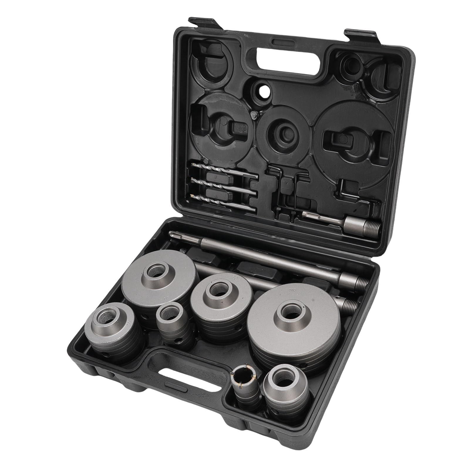 YWBL-WH Kit a Tazza in Acciaio Al Tungsteno da 7 Pezzi con Testa in Lega YG8C, Diametro Punta 30-110 Mm per Calcestruzzo, Muro di Mattoni, Ideale per Uso Professionale
