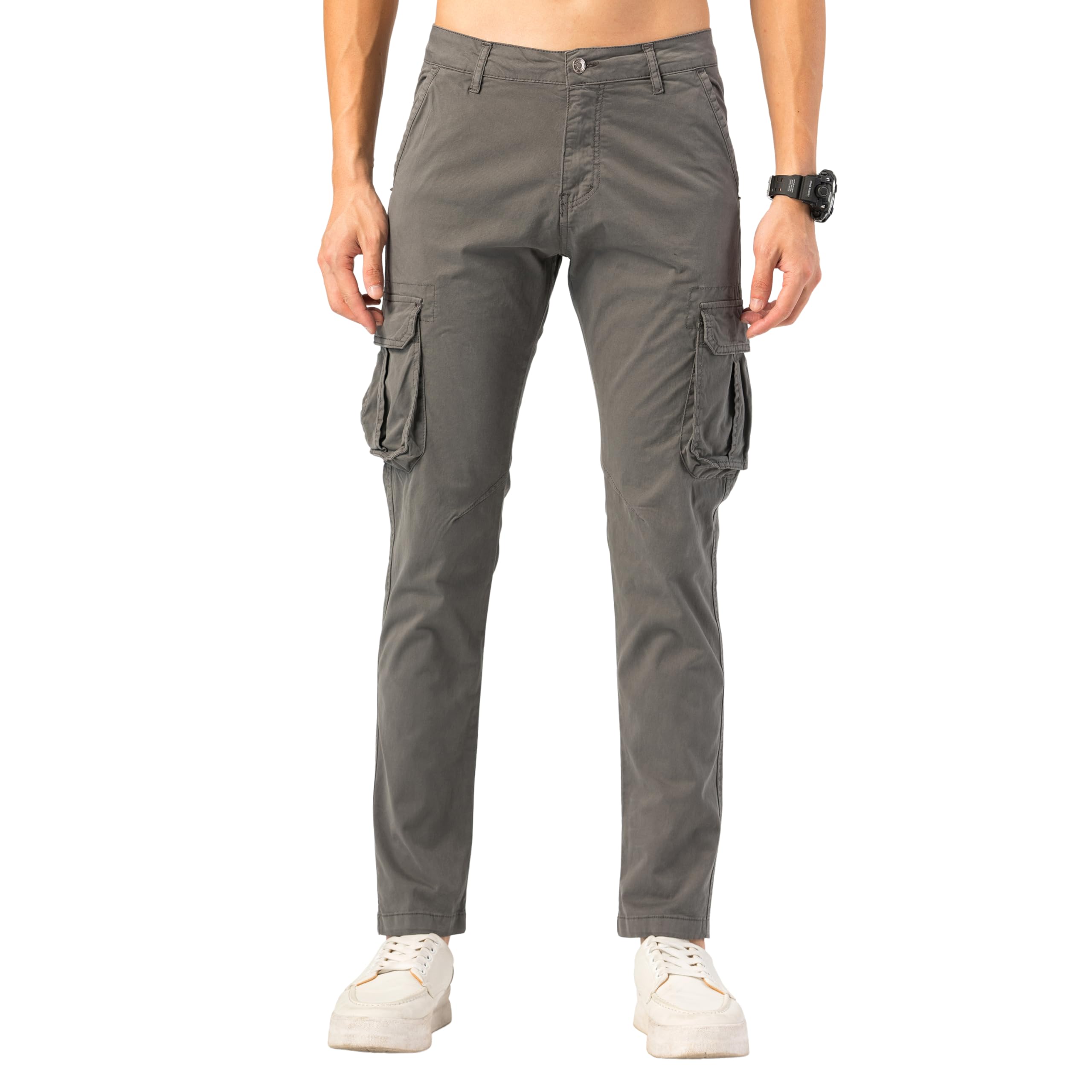 TONY BACKER Pantaloni Uomo Leggero in Cotone Multitasche Casual di Tela Stretch Materiale con Tasche Laterali 1583