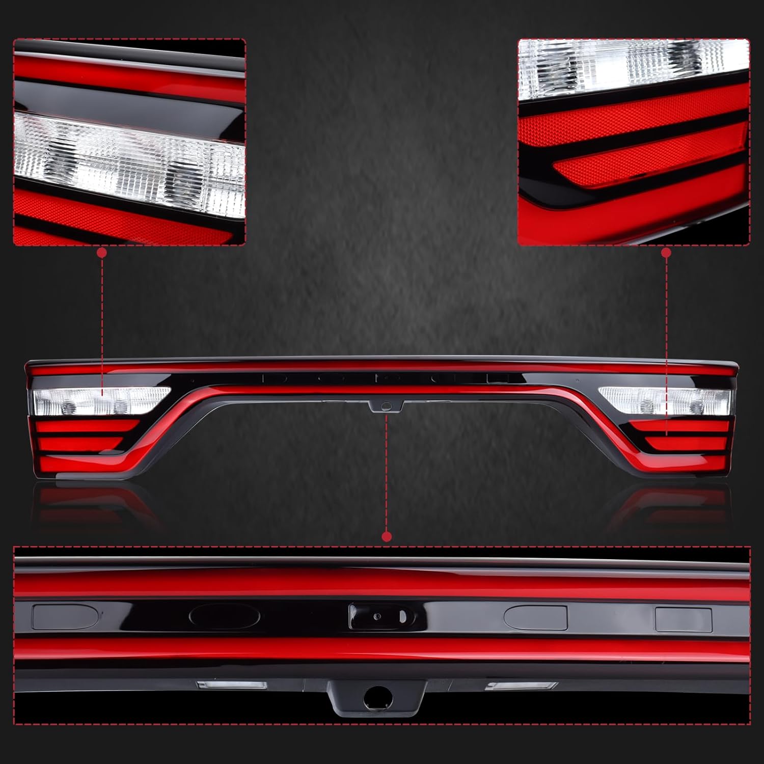 Liftgate Center Tail Light Rear Lamp Assembly Compatible with Dodge Durango 2014-2023 Liftgate Lamp w/Camera Hole 68453659AA