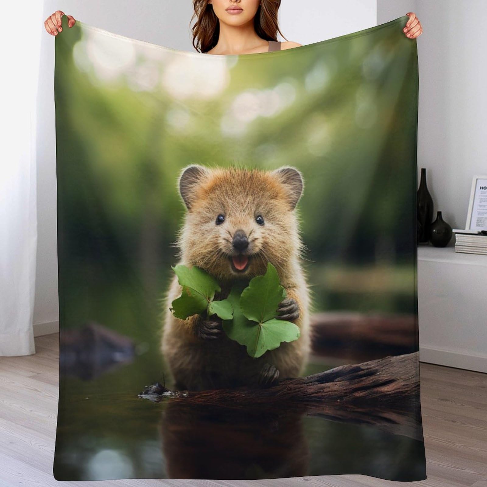 Plaid canapé polaire écossais Quokka 150x200 cm en flanelle douce
