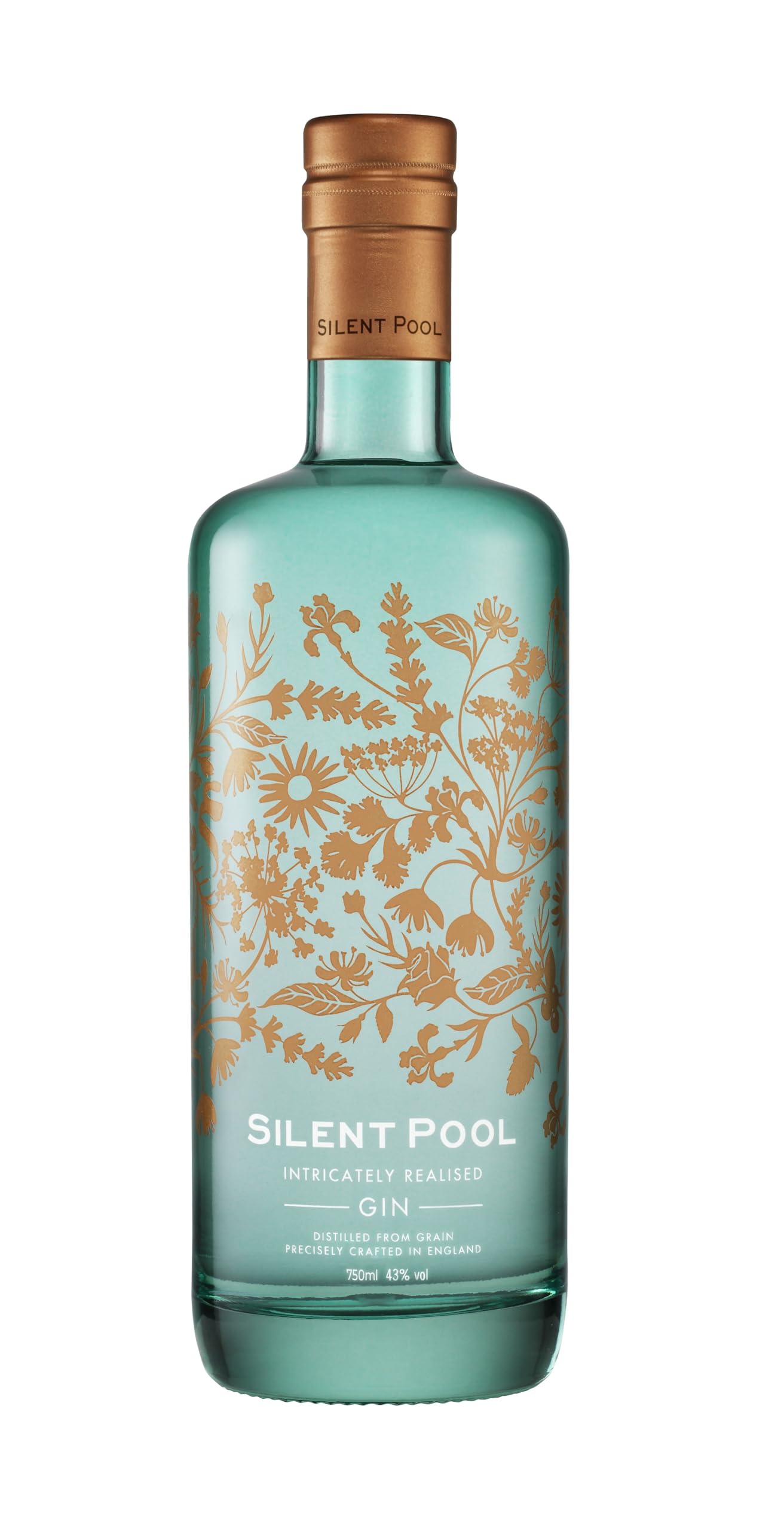 SILENT POOL - Ultra Premium London Dry Gin - Award-Winning, Crafted In England - Layered, Fragrant, Balanced - 24 Botanicals, Rich Texture - To Enjoy Over Ice - Ultimate Gin Gift - 43% ABV - 70 cl