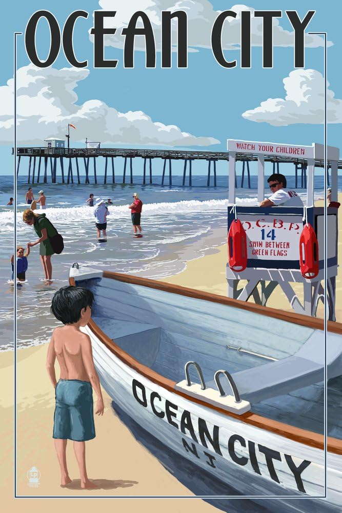 Lantern Press Ocean City New Jersey Beach Puzzle, 1000 Pieces