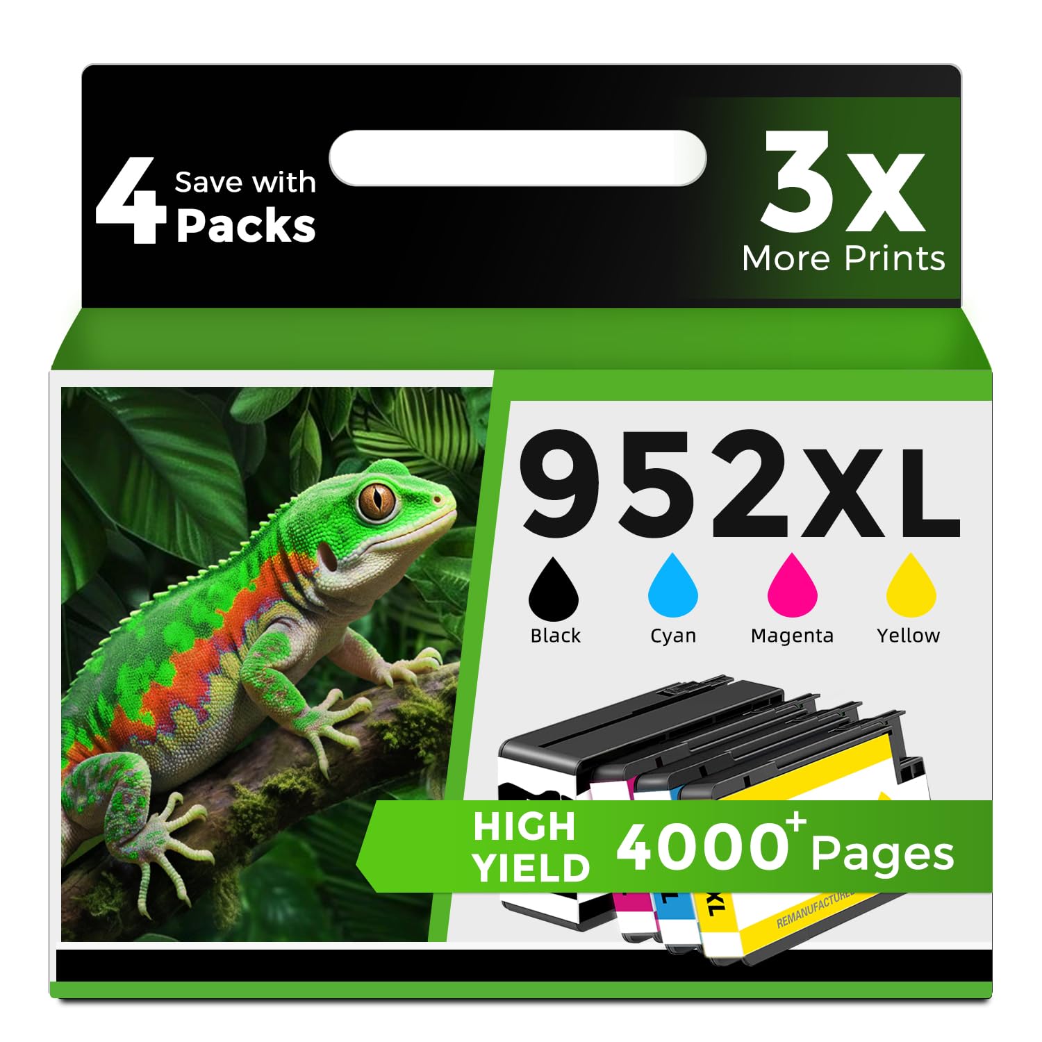 952XL Ink Cartridges Combo Pack Compatible for HP 8710 7740 Printer for HP 952 XL Black Color for HP952 OfficeJet Pro 8720 8725 8210 8715 8702 8740