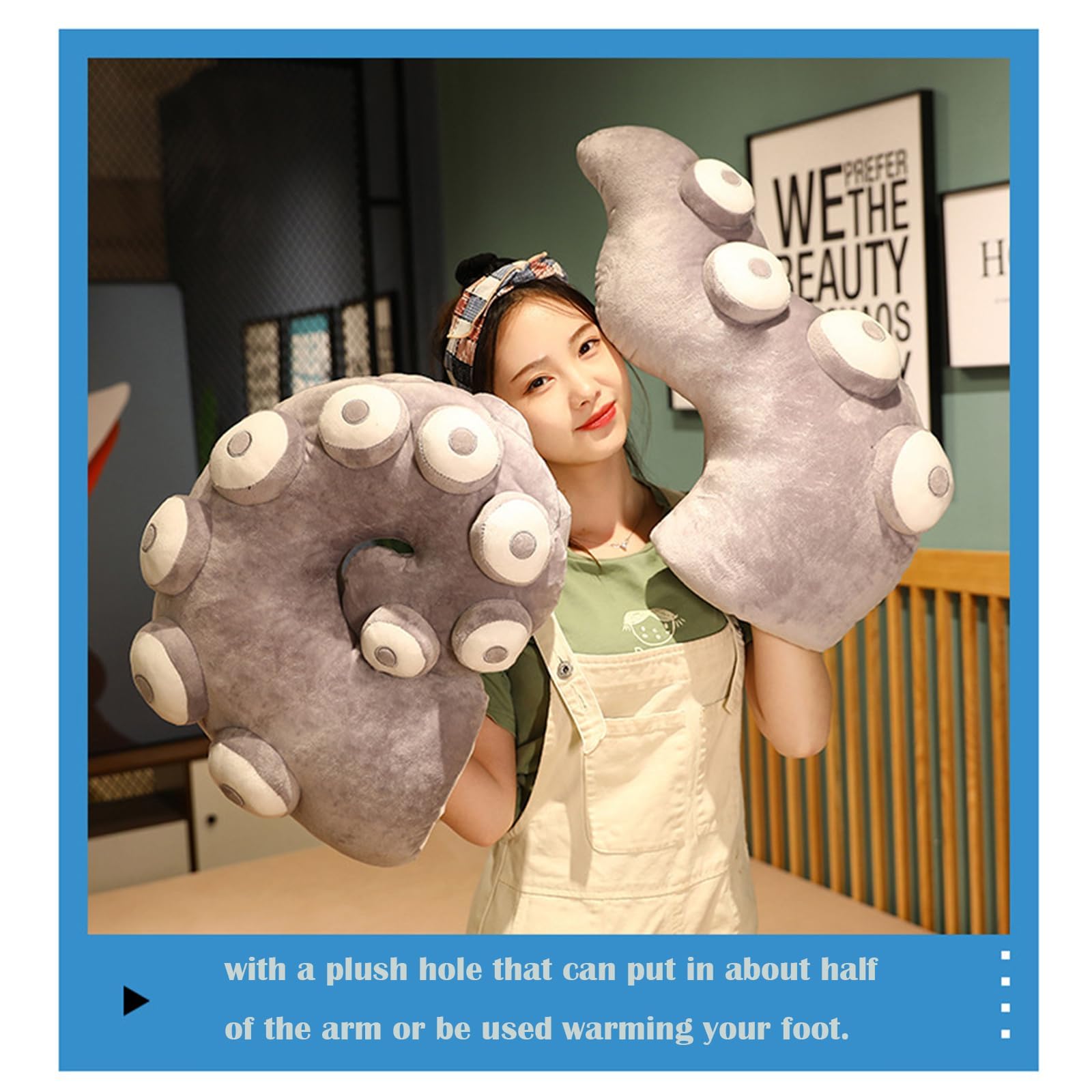 Yoholto Octopus Tentacles Plush Pillow, Tentacles Stuffed Animal, Interesting Plush Gift for Kids Adults(17.7 * 13.7in,Red): 17.7"*13.7" Gray-roll