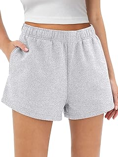 Sweat Shorts Womens Casual Athletic High Waisted Shorts Comfy Lounge Workout Shorts Summer Baggy Shorts with Pockets