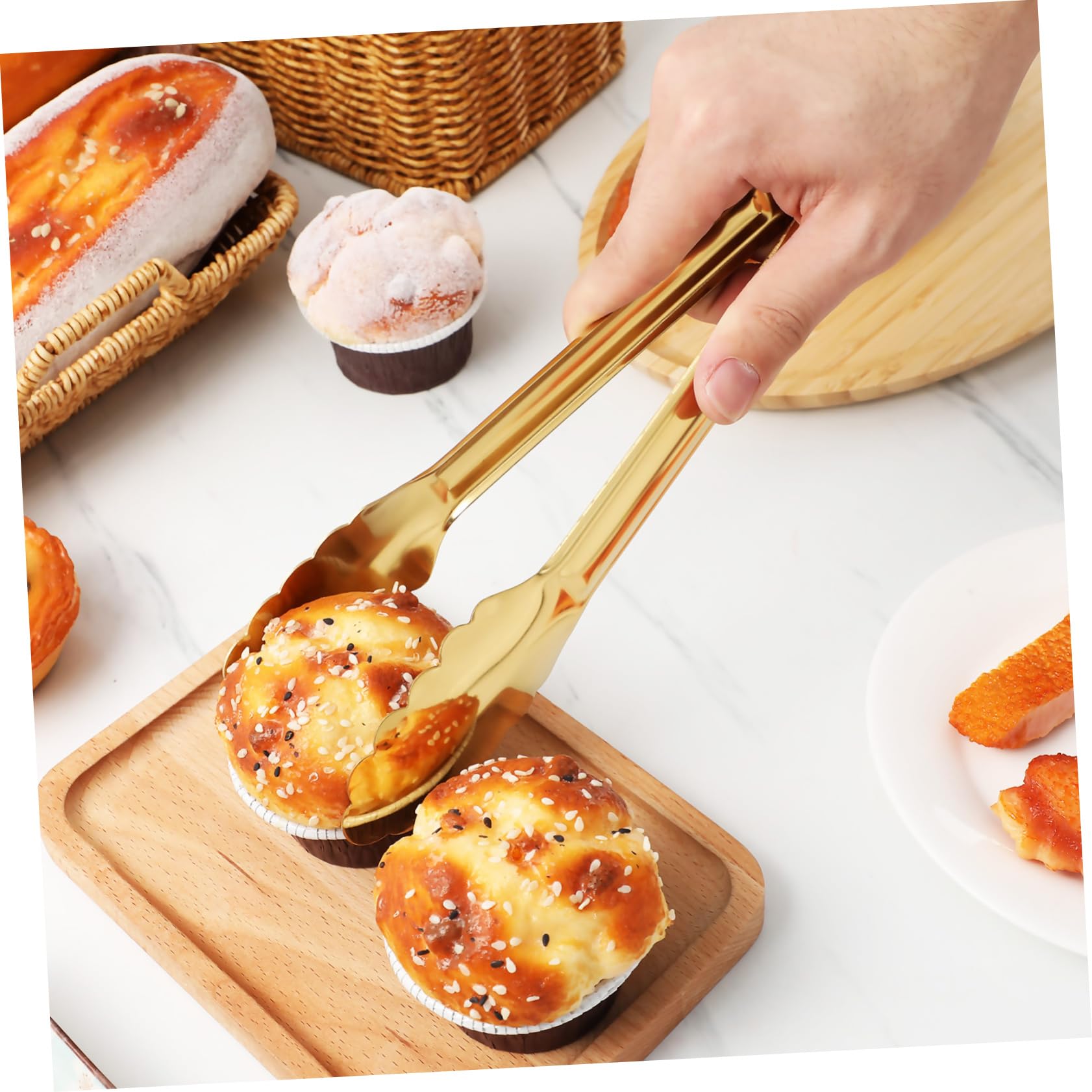 4pezzi Pinze Da Cucina Acciaio Inossidabile Utensili Per Buffet e Insalata Pinze Per Servire Cibo Eleganti e Resistenti Per Feste e Ristoranti