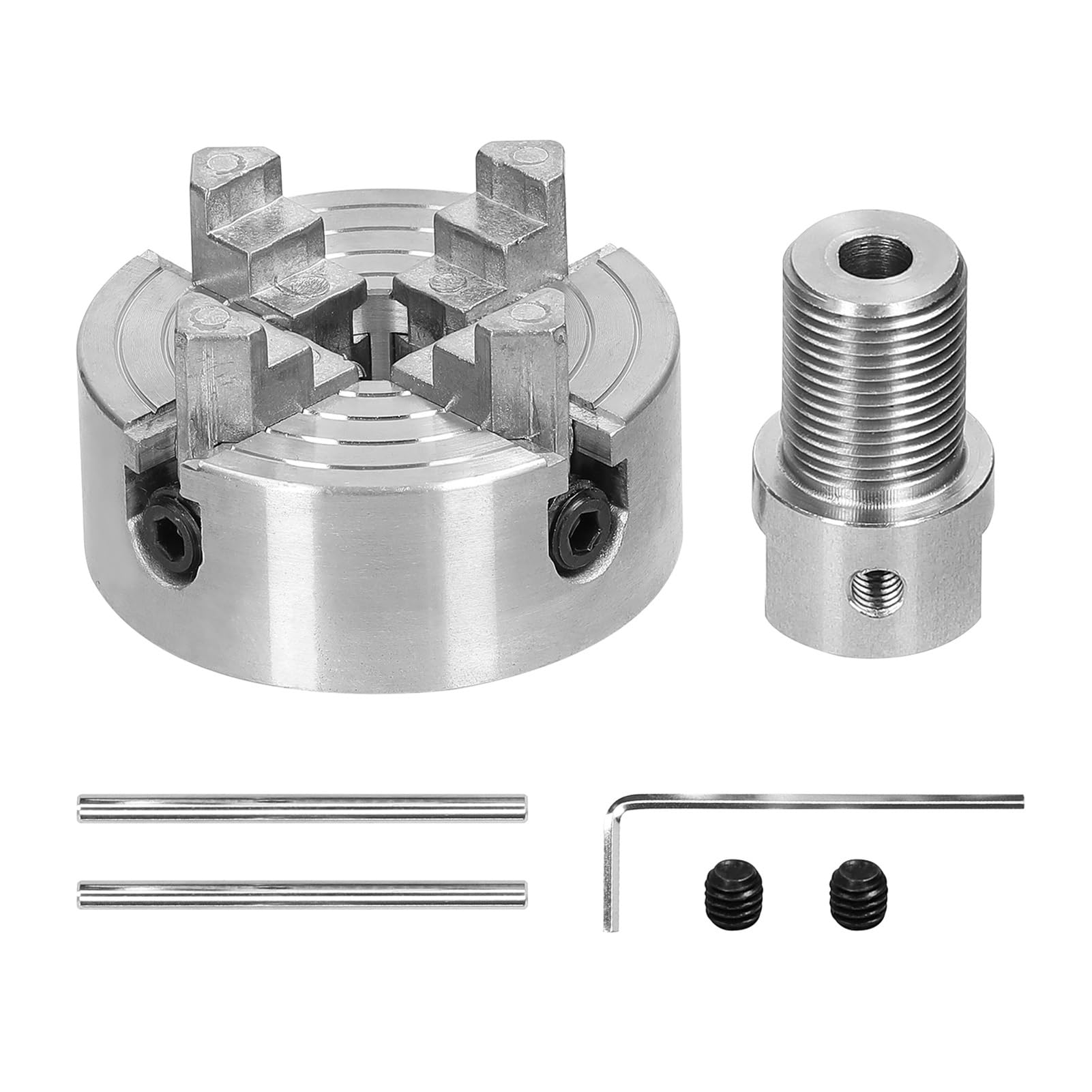 Mandril de torno, 3 mandíbulas/4 mandíbulas, perno de montaje autocentrado Manual, biela de 3,17mm/5mm/8mm for molienda, fresadora y torneado Mandril de torno de madera, escenarios de uso múlt(4 jaws-