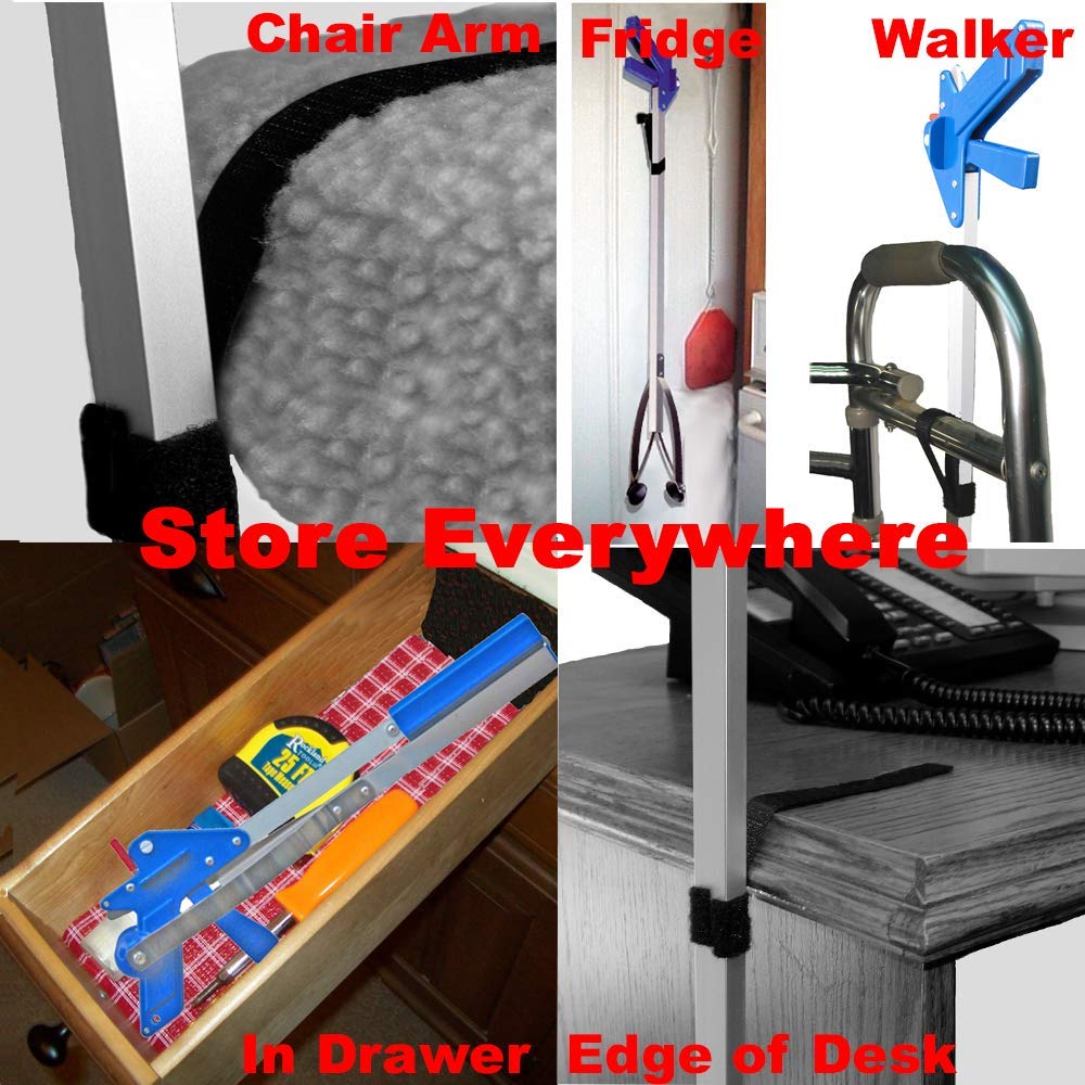 ArcMate EZ Reacher - Herramienta de agarre plegable para interiores de 32 pulgadas, con junta deslizante plegable, mango de bloqueo y mandíbulas de 4.5 pulgadas, puntas de silicona de grado