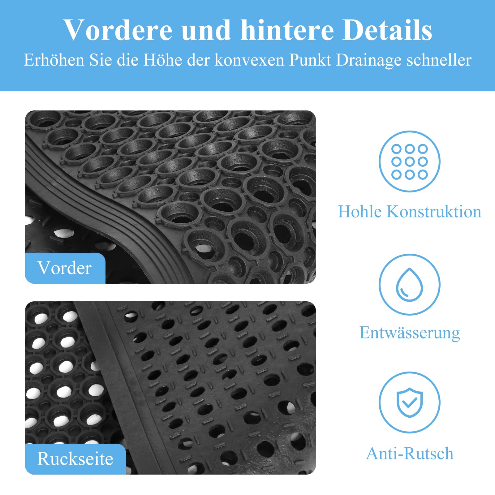 Tappetino In Gomma Neoprene 200x100x0.3 Cm - Antiscivolo, Per Isolamento E Guarnizioni Fai Da Te