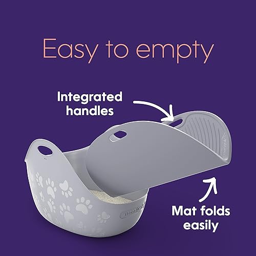 Miniatura 3 de Litter Genie Tapete para caja de arena | Tapete de espuma acanalada para atrapar arena para gatos | Fácil de limpiar | Gris