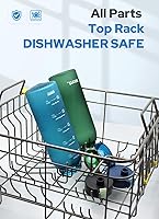 Vista 2 de Opard - Botella de agua deportiva de 30/32 onzas, con tapa a prueba de fugas y pajilla, sin bisfenol A (BPA), botella de plástico de tritán