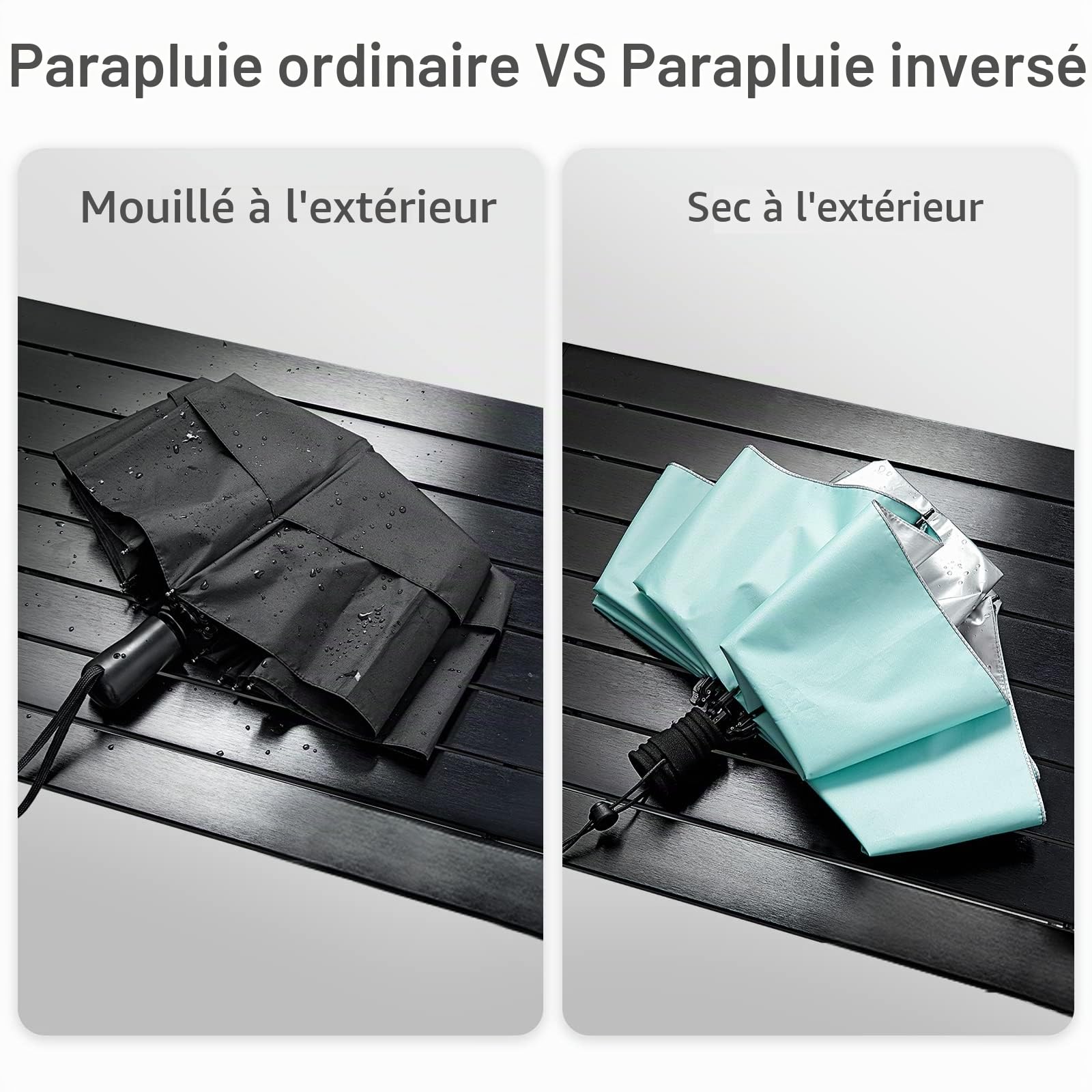 G4Free Liteflex Mini parapluie de randonnée compact ultraléger pliable réfléchissant argenté