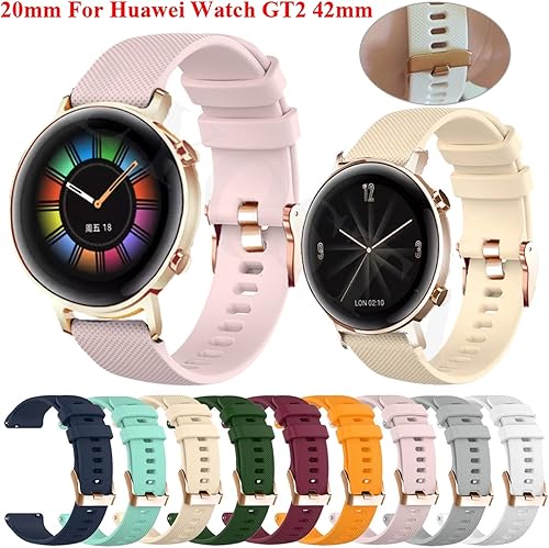 Miniatura 2 de Silicone Band 20mm For Huawei Watch GT 2 42mm Strap Smartwatch Replacement Wrist Bracelet Correa ES Magic2 42mm Accessories