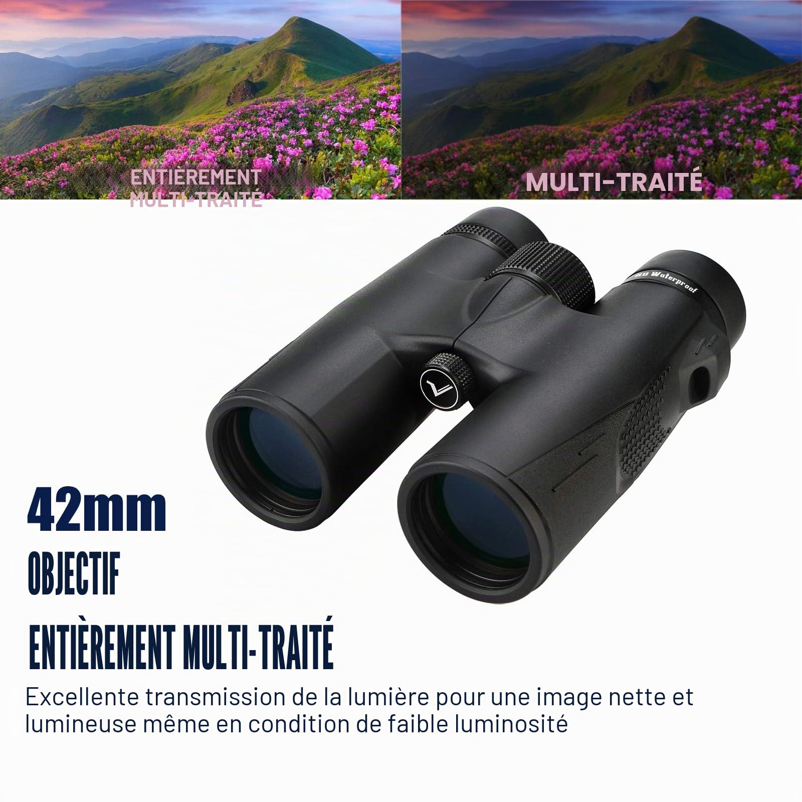 Svbony SV47 HD, Jumelles 8x42 BAK4 FMC Étanches Oiseaux | Observation Oiseaux Chasse, Jumelles 8x42 HD, Prisme BAK4, Lentille FMC Étanche et Sac de Transport
