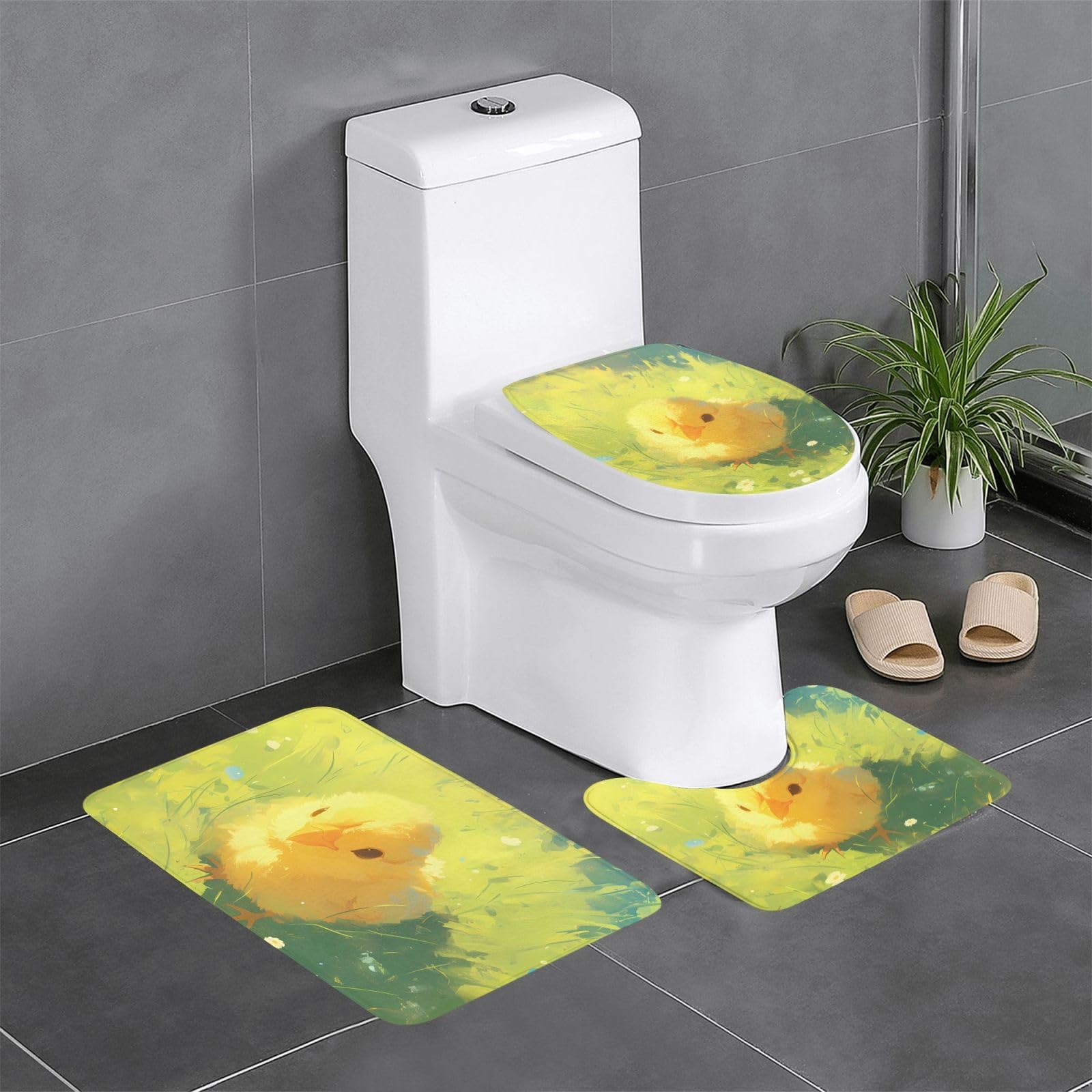 Tapis de salle de bain antidérapants WC lot 3 pièces tapis de contour