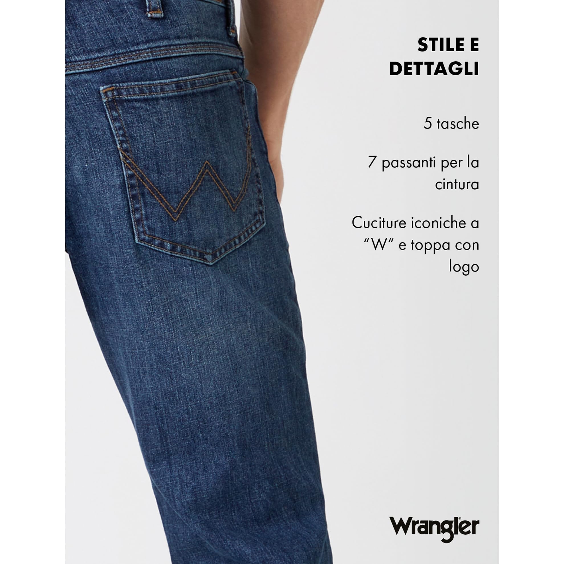 Wrangler Jeans da Uomo Red Cable Straight