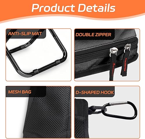 Miniatura 3 de Silla de campamento portátil de bolsillo, taburete de campamento plegable ultraligero con bolsa de transporte compacta, capacidad de 220 libras para