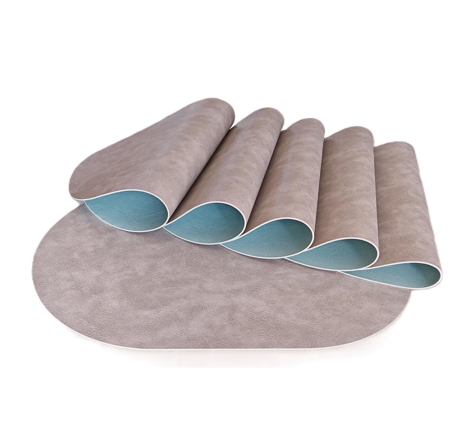 Place Mats Oval Faux Leather Placemats Set of 2