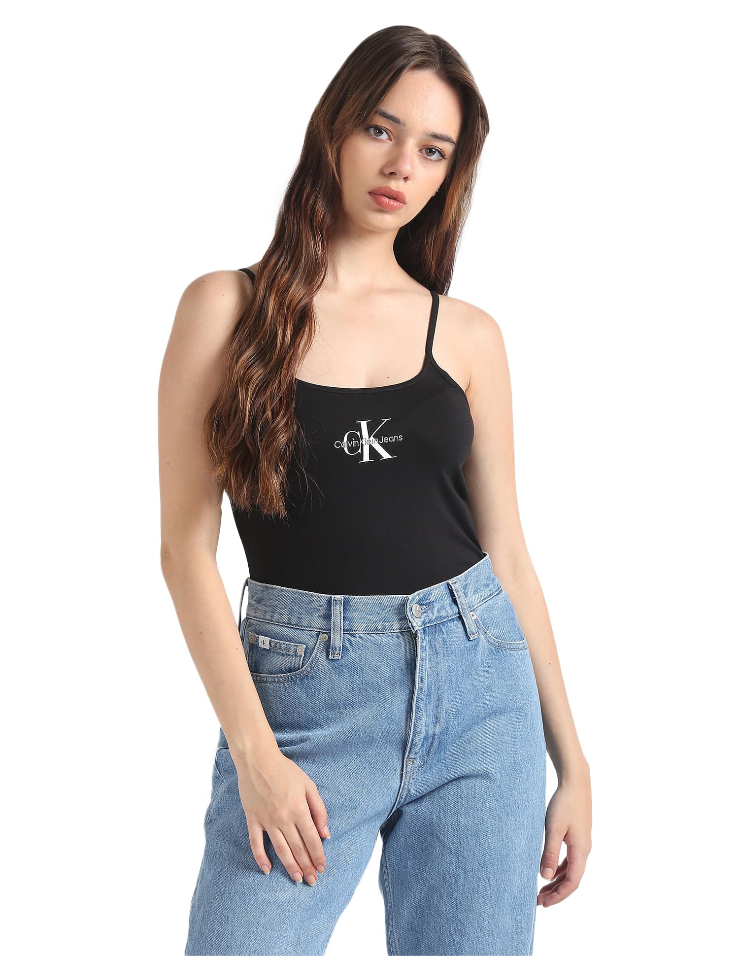 Calvin Klein Women’s Monologo Slim Fit Strappy Tank Top