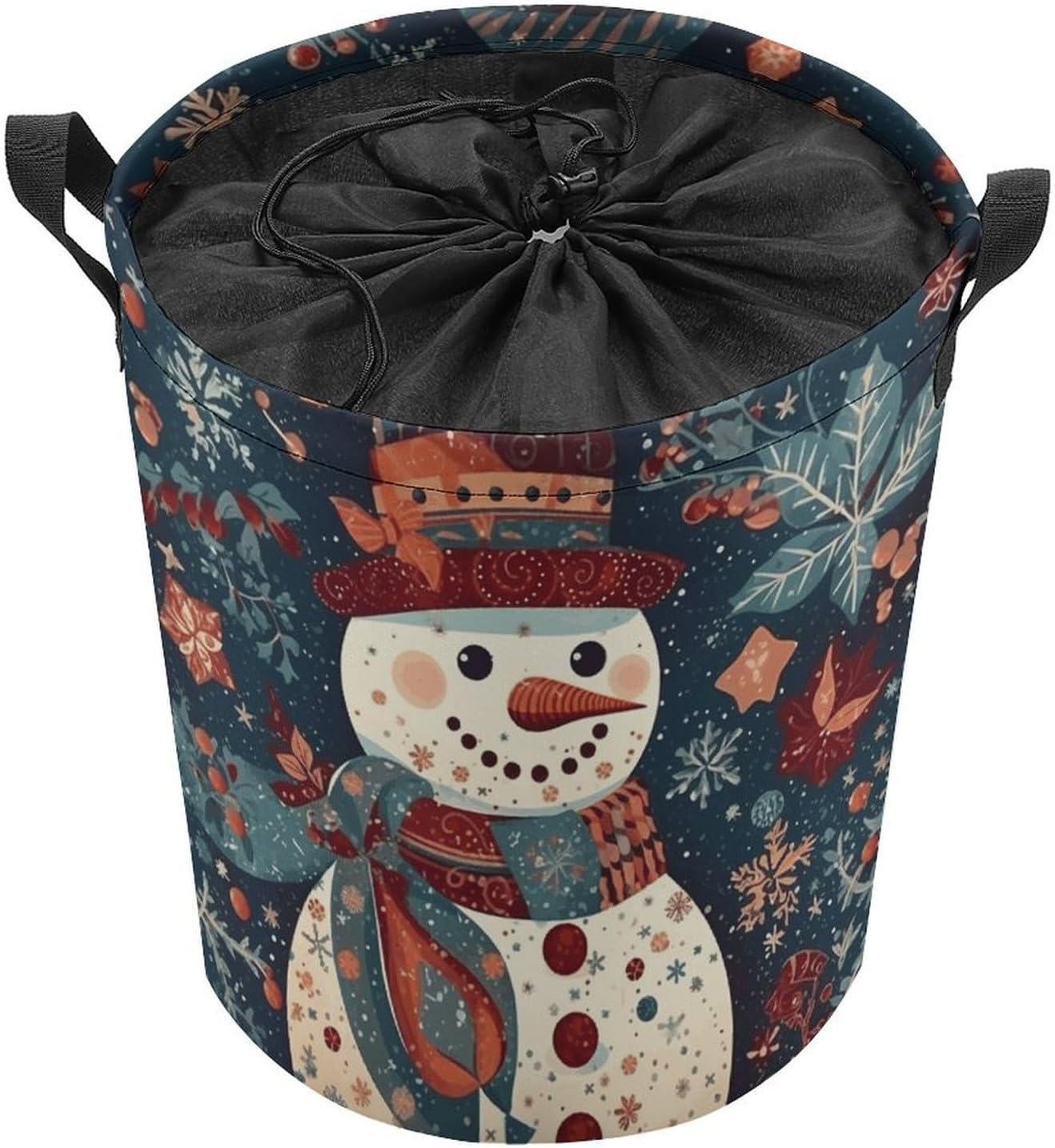 Laundry Basket Laundry Bag Snowman Patchwork Pattern Printed Foldable Laundry Basket with Easy Carry Handles for Clothes Towels in The Family And Dorm