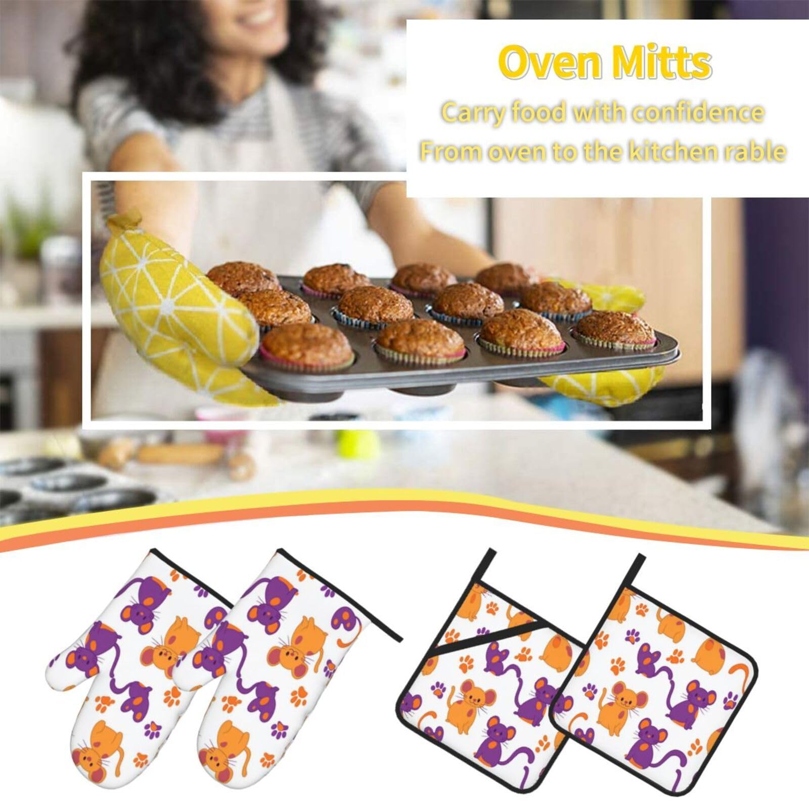 Maniques de Cuisine Gants de Cuisson Lavable en Machine Facile a Nettoyer