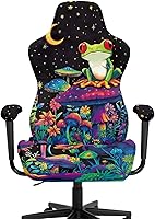 Vista 2 de Mushroom Gaming Chair Slipcover with Zipper Vibrant Computer Chair Covers Strtchable Boho-Chic Ergonomic Gamer Chairs Protector for Adults