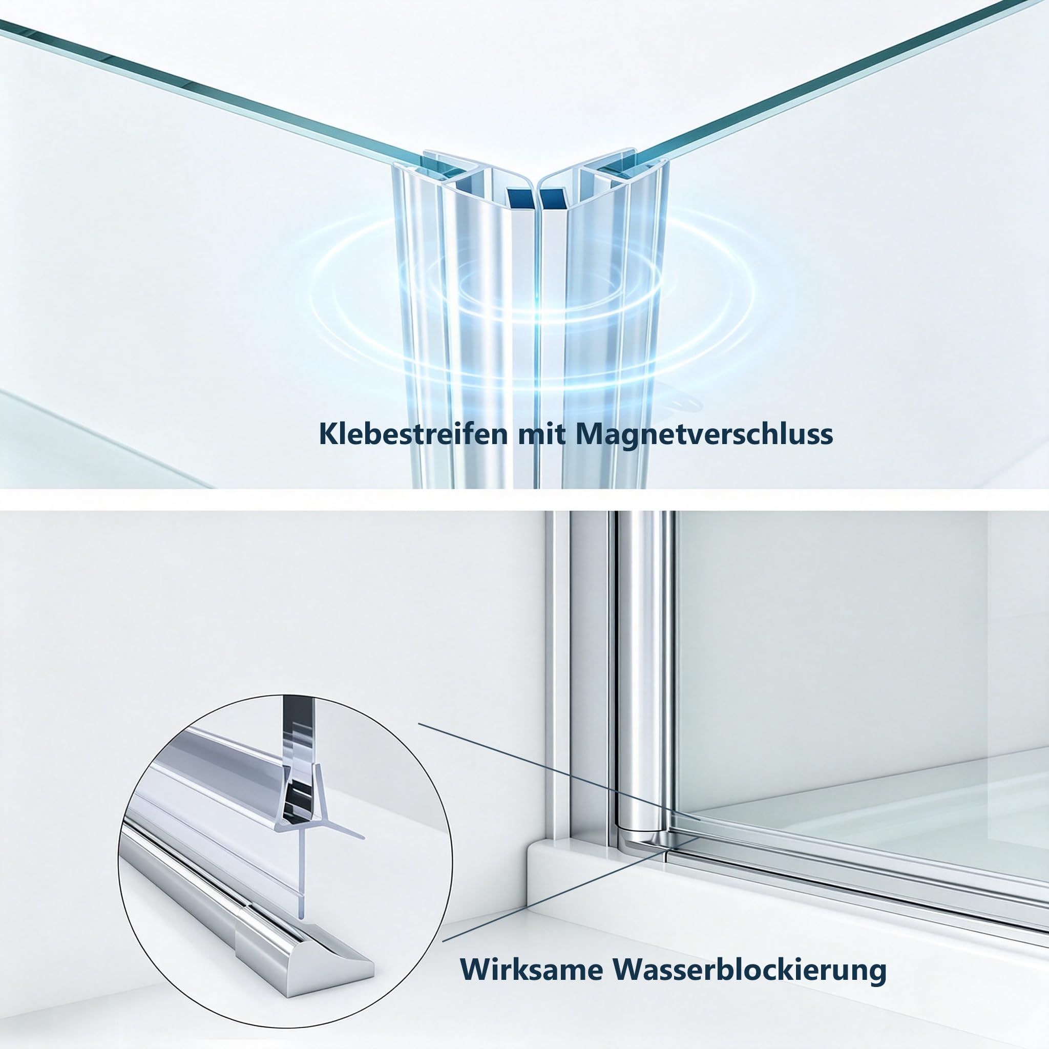 Duschkabine Eckeinstieg 70x120x195 cm Doppel Falttür 180º – 6mm ESG Sicherheitsglas, Nano-Beschichtung, ohne Duschwanne