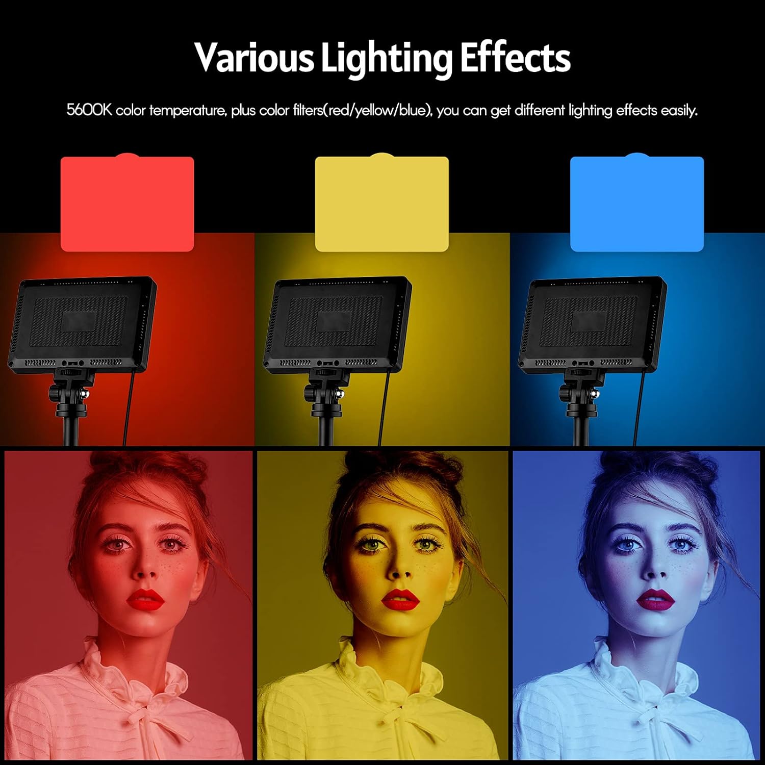 Andoer USB Video Conference Light Kit with LED Video Lights 5600K Dimmable Desktop Tripods 180 Degrees Rotatable Mounting Adapter Color Filters for Live Streaming Video Recording Online Meeting
