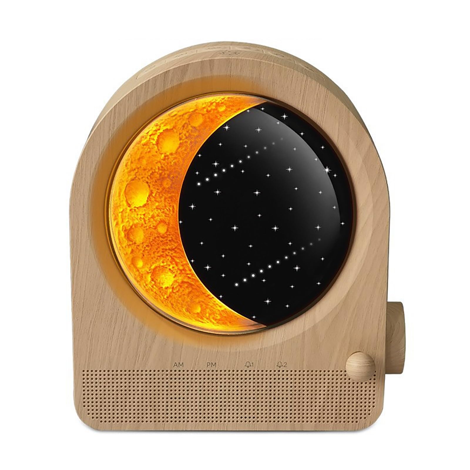 Despertador con Luz De Amanecer, Simulación Suave Del Amanecer y Atenuación Del Atardecer, 8 Sonidos Naturales De Ruido Blanco, Función De Repetición para Relajarse(Wood grain)