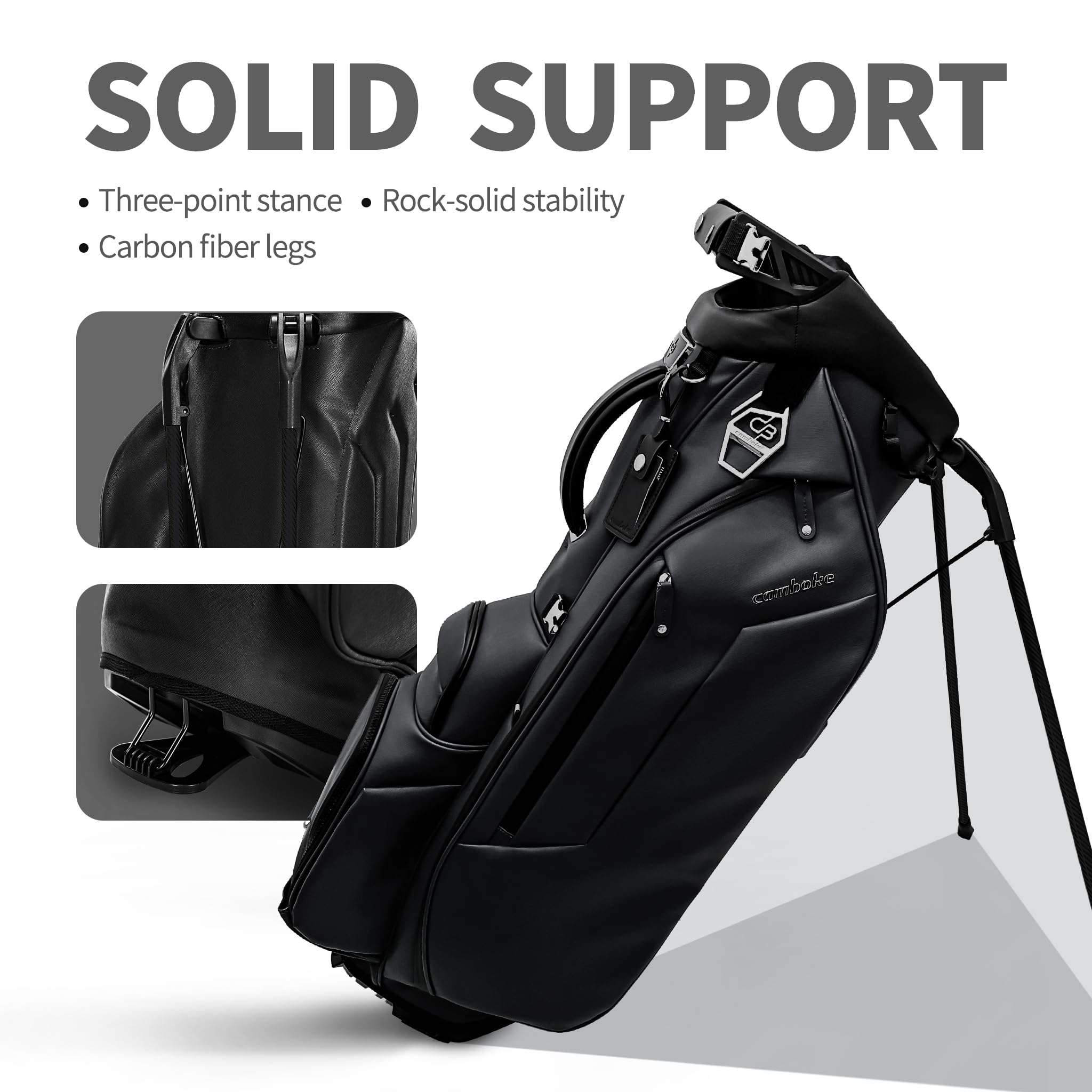 Amazon.com: Camboke Luxury PU Leather Golf Stand Bag, 4-Way Full