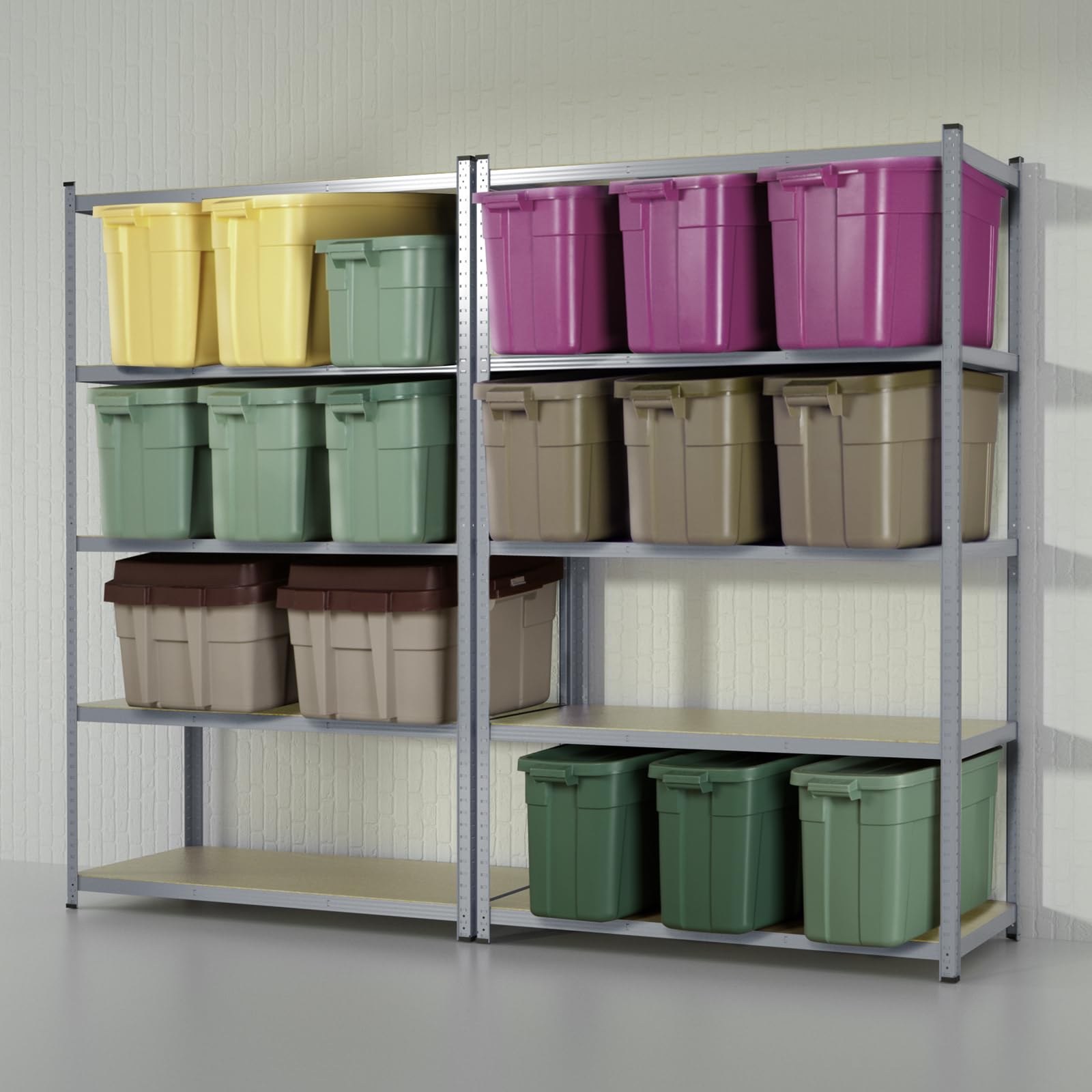 KARAT Étagères à Grande Tenue| Etagère à emboîter, montage sans outils| Rayonnages Charges Lourdes| Rayonnage Magasin & Garage| Étagère d'atelier modulable(Anthracite-gris 220 x 120 x 60 cm-5 niveaux)