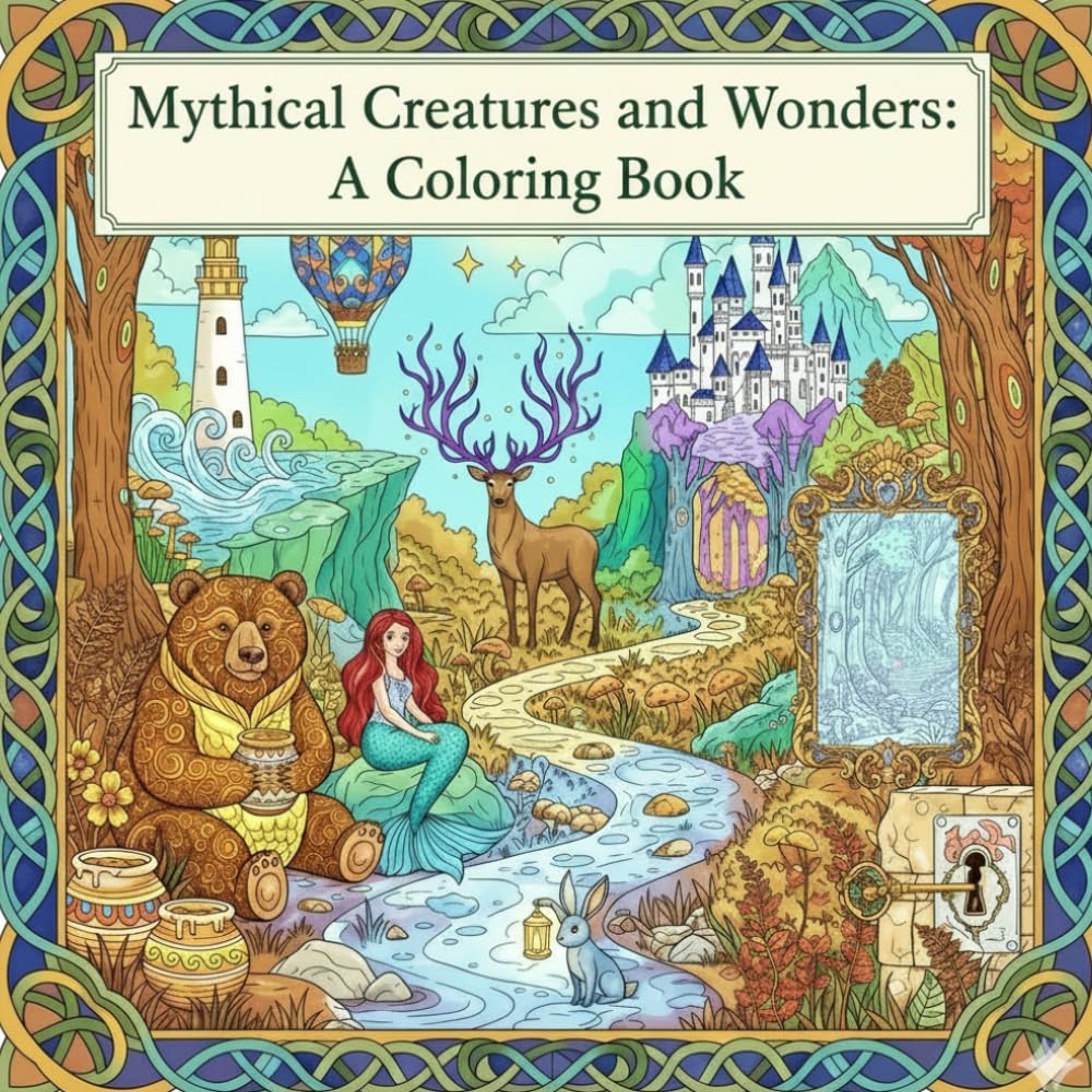 Mythical Creatures and Wonders: A Coloring Book
