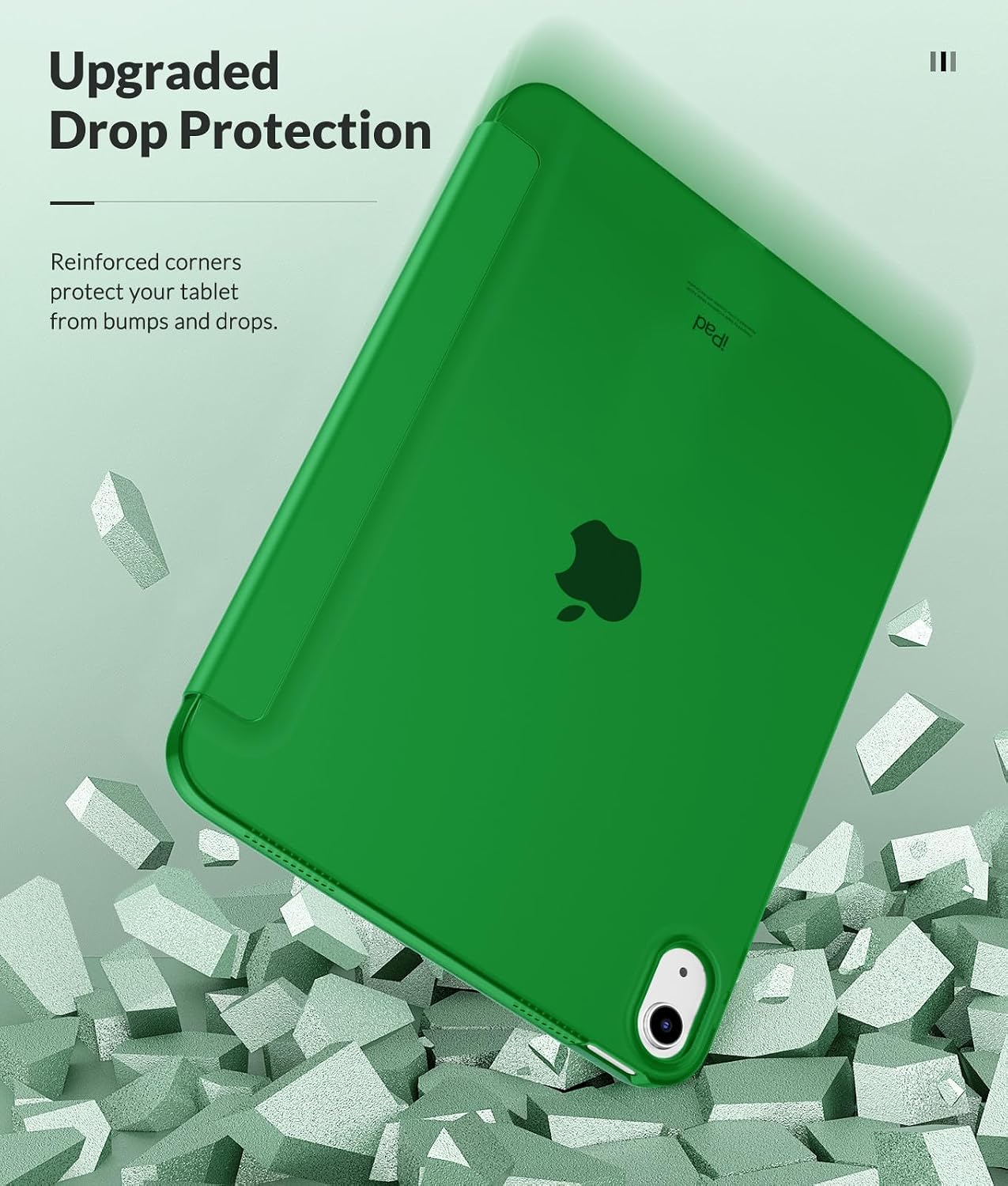 MoKo Case for New iPad (A16) 11th Generation 2025/ 10th Generation 2022, iPad 11 inch/ 10.9 inch Case with Soft TPU Translucent Frosted Back Cover, Auto Wake/Sleep, Support Touch ID, Forest Green