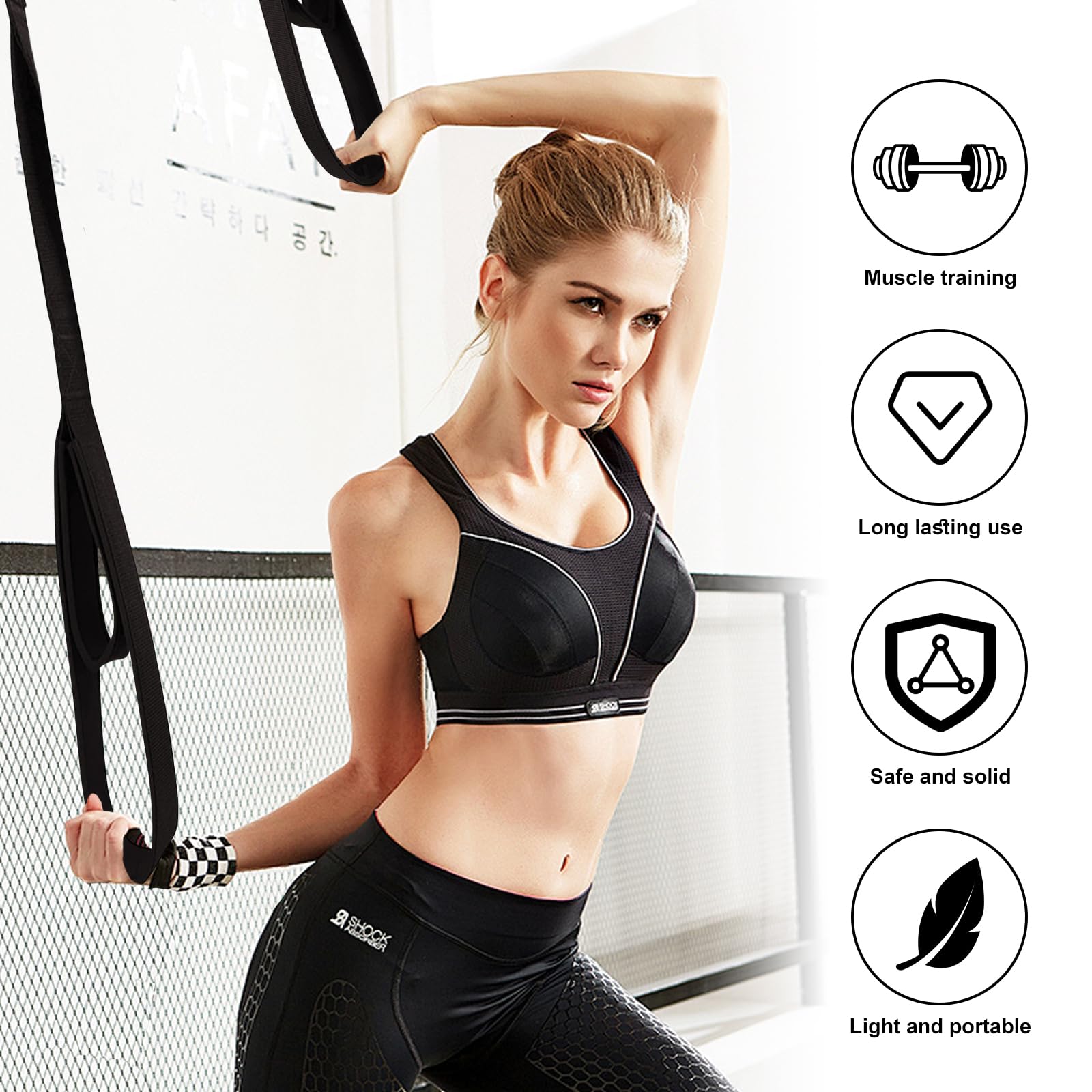 Vulken Palestra,Attrezzi Palestra Casa Cavo di Trazione Cavo per Tricipiti Lungo Due Misure in Una Cavo per Pull-Down dei Tricipiti Per Push-Down, Crunch, Facepull Da Utilizzare a Casa o in Palestra