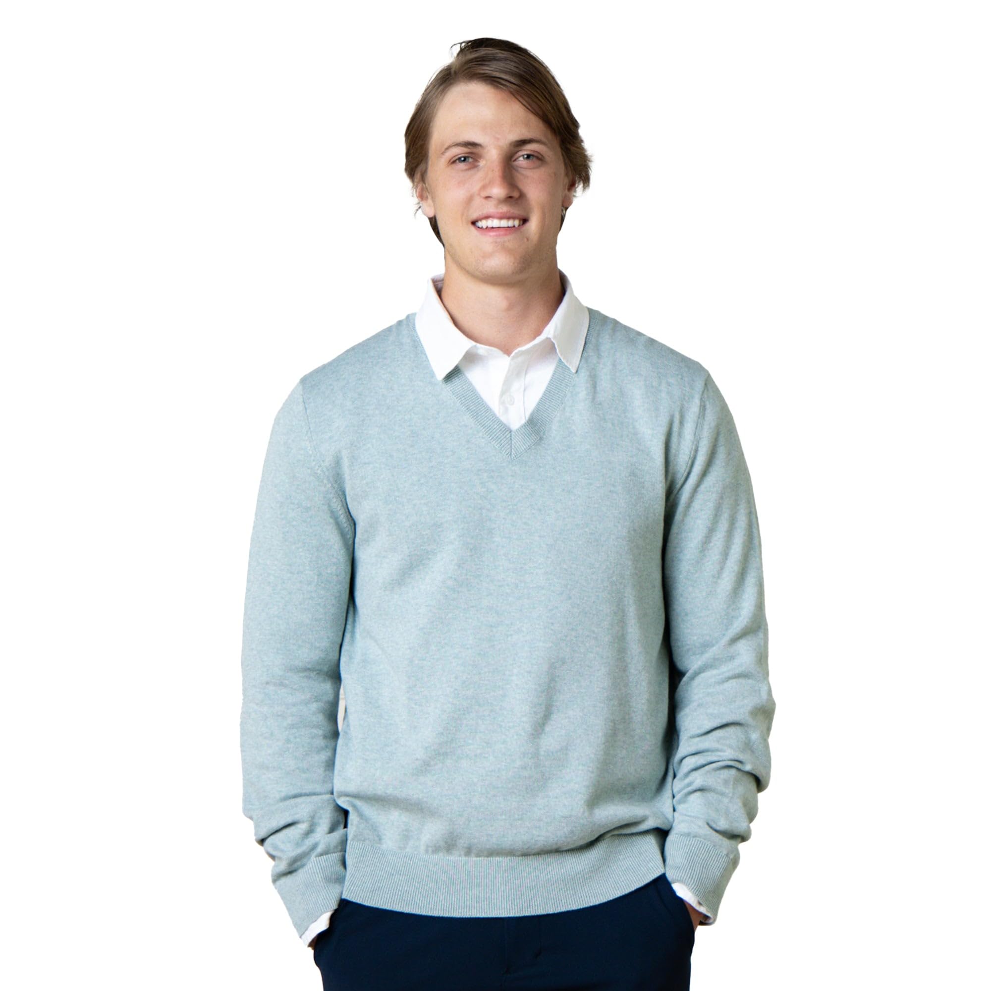 Hope & HenryMen's Organic Cotton Long Sleeve Essential Pullover Sweater