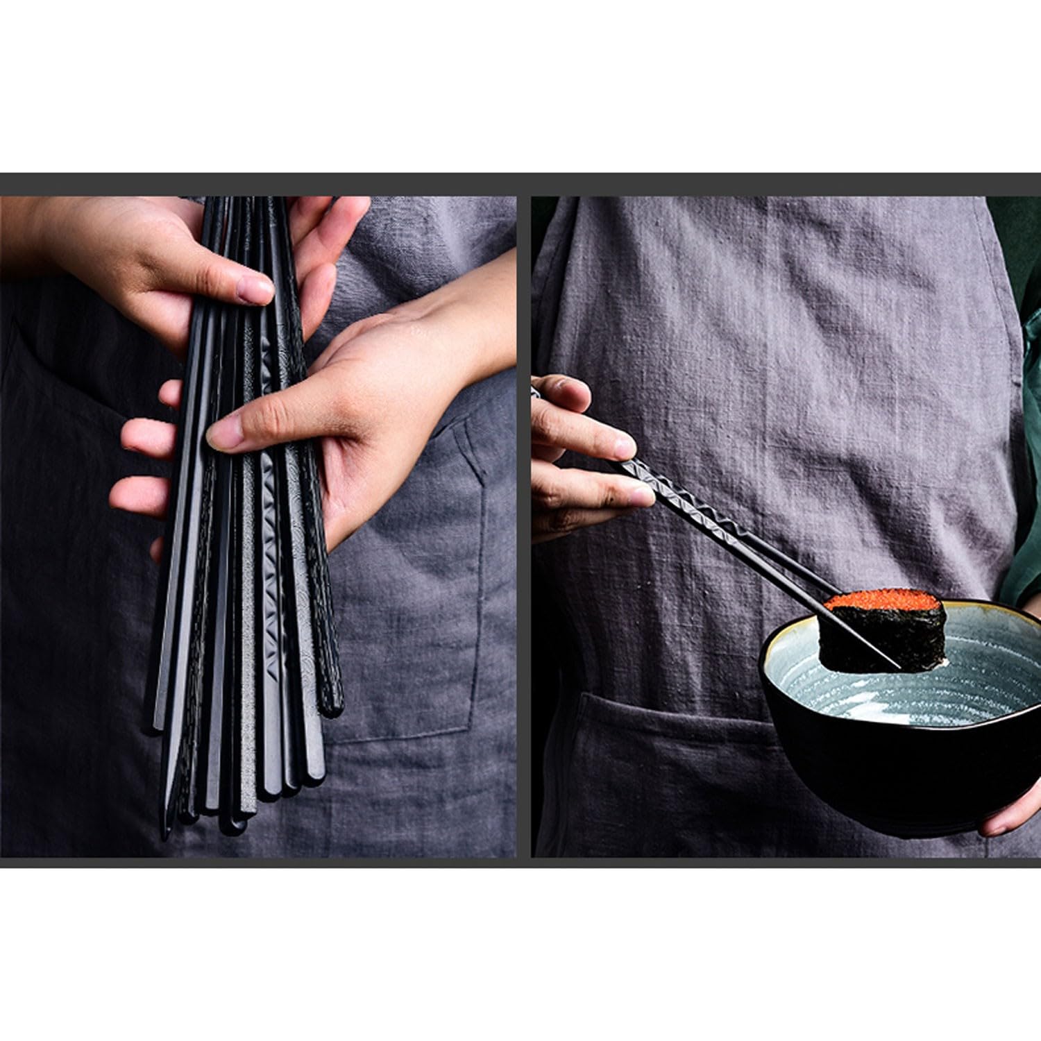 Baguettes Baguettes Baguettes en Bois Baguettes Ménage Antidérapantes Résistance Haute Température 10 Paires(E24.3cm)