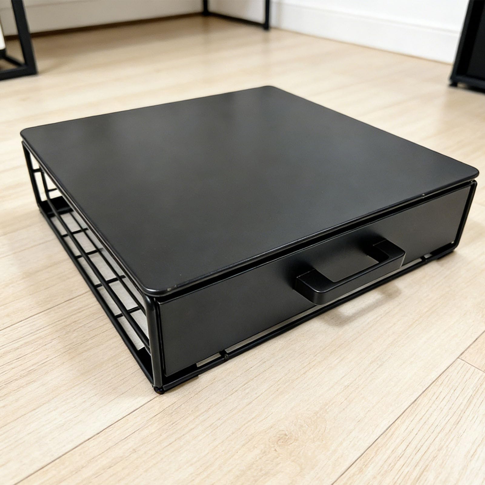 Cocoarm Uchwyt na szufladę na kawę, żelazny Organizer Kapsułki z kawą 36 Kapsułek, Wsuwany Pod Schowek maszynę, 33 X 31 X 7,6 Cm Oszczędzający Miejsce Uchwyt Blat do Domowego Biura w Kuchni (BLACK)