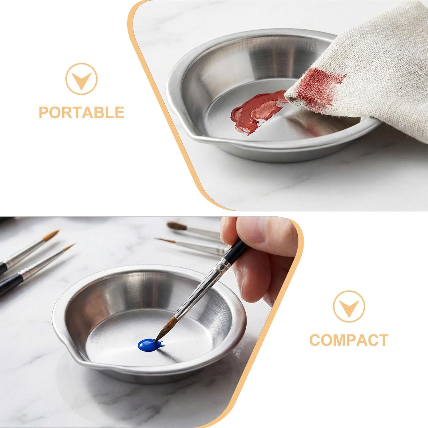 15pcs Stainless Steel Paint Mixing Tray Palette Set