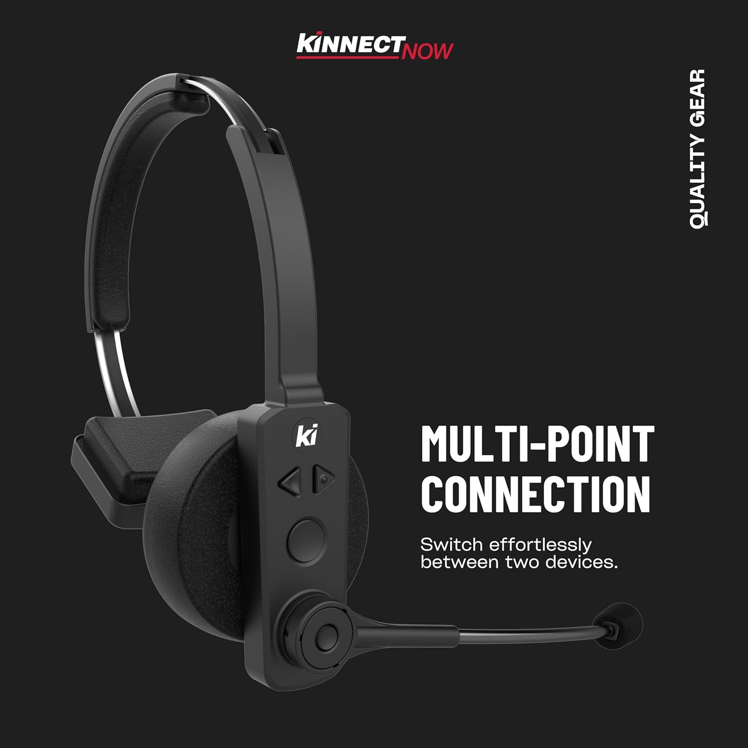 Kinnect Edge Bluetooth Wireless Headset with Microphone – Ideal for Remote Work, Long Battery Life, Noise-Canceling, Comfortable Fit, Compatible with iOS & Android - Image 7