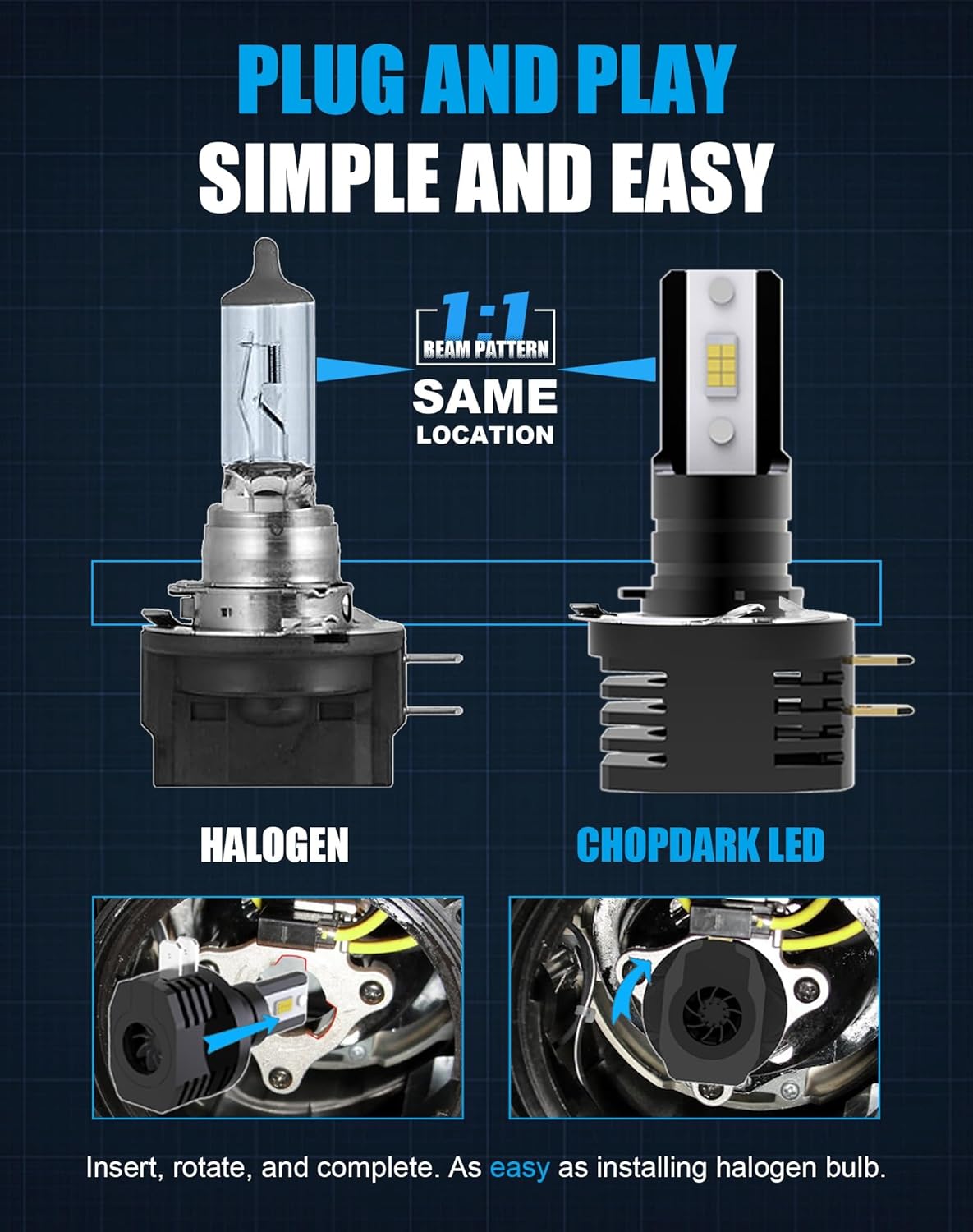 H11B LED Bulbs H9B Fog Lamp 50W 20000Lm 6500k White Plug and Play, 2-pack