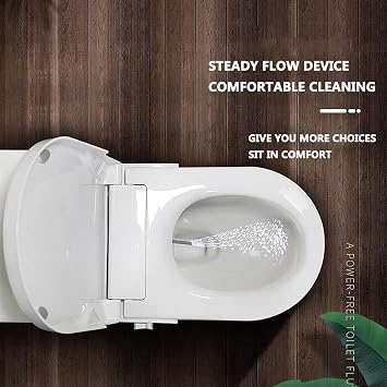 Hot & Cold Dryer Smart Toilet Seat, Electric Bidet Smart Toilet Seat Cover W/Nozzle Self-Cleaning