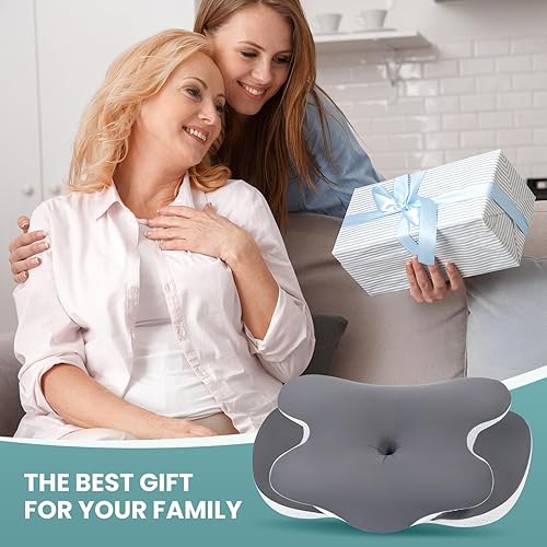 Miniatura 7 de JINXIA Almohada cervical para cuello y hombro, almohada de espuma viscoelástica inodoro con funda de seda suave, almohada ortopédica ergonómica de