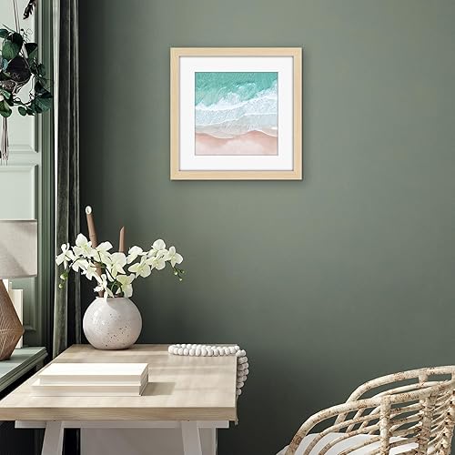 Miniatura 6 de Americanflat Portarretratos de 16 x 16 pulgadas, color roble natural, para fotos de 12 x 12 pulgadas con paspartú o marco de 16 x 16 pulgadas sin