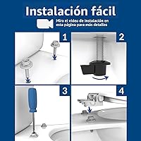 Vista 6 de BEMIS 1500EC 390 - Asiento de inodoro con bisagras Fácil Limpia & Cambia, madera esmaltada duradera y anodizada, diseño alargado, color blanco