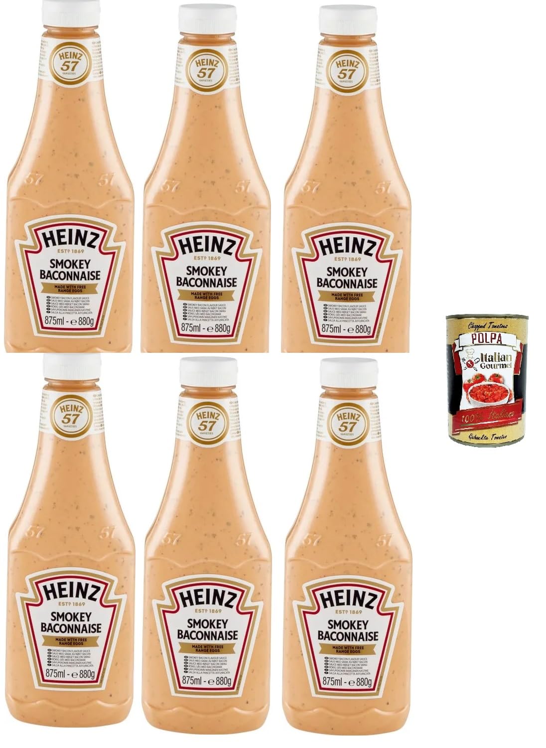 Italian Gourmet Sauce Italian Gourmet Smokey Baconnaise Salsa Bacon | Crema stile BBQ per burger e patatine; rauchige Note, ideal zu Sandwiches, Gesamtnettogewicht 5,25 L + Kostenlos Polpa 400g