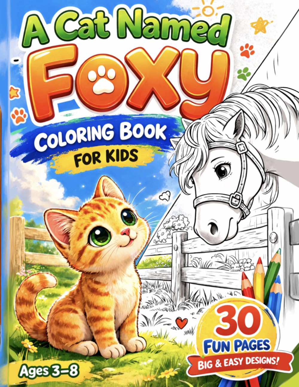 A Cat Named Foxy: Foxy’s Adventure Coloring Book for Kids
