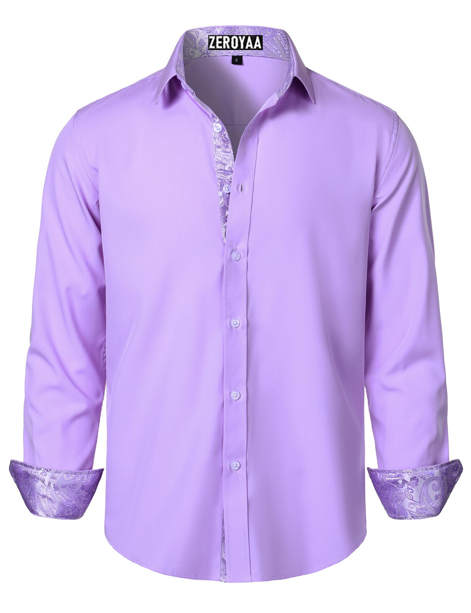 Men's Regular Fit Dress Shirt Stretch Wrinkle-Free Long Sleeve Casual Business Button Up Shirts
