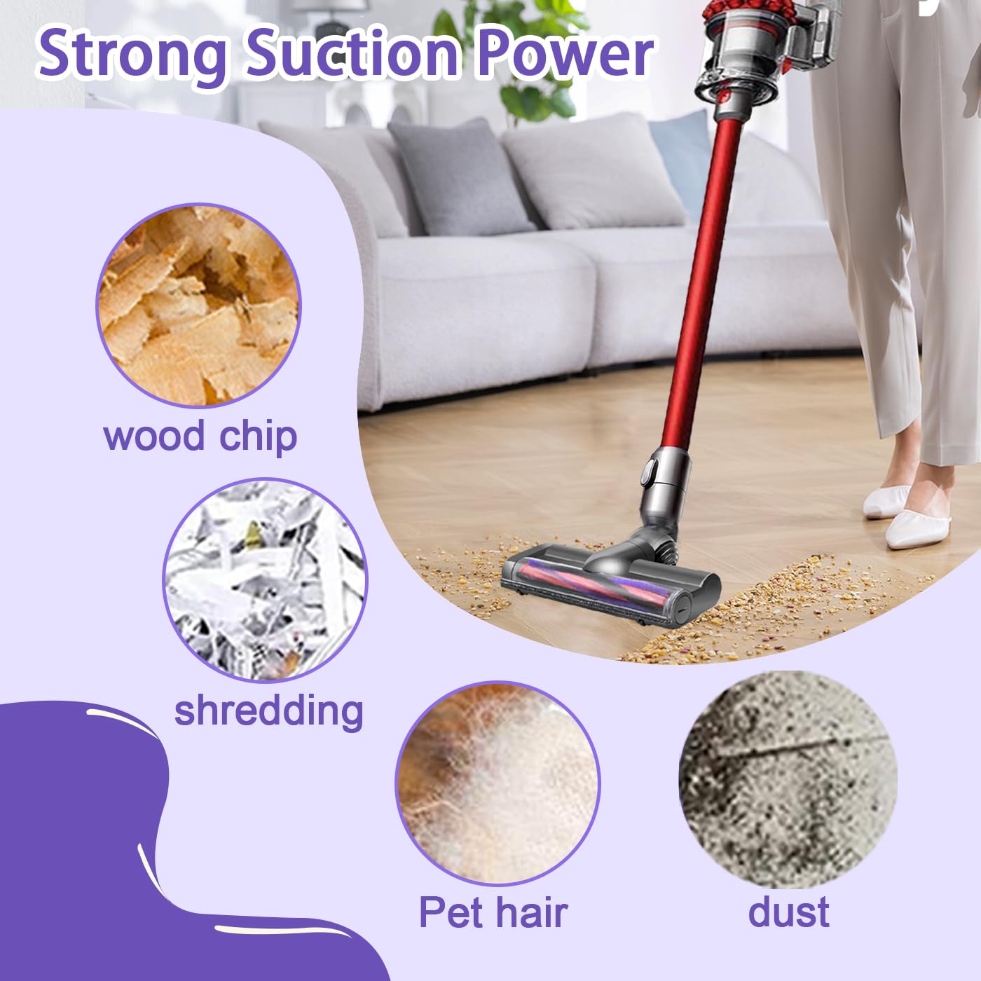 Spazzola Motorizzata per Dyson V6 DC58 DC59 DC62 DC72 DC74 SV04 SV06 SV09, Spazzola Motorizzata Elettrica Turbo per Dyson V6 Aspirapolvere,Testina Spazzola Ricambio per Pavimenti duri e Tappeti
